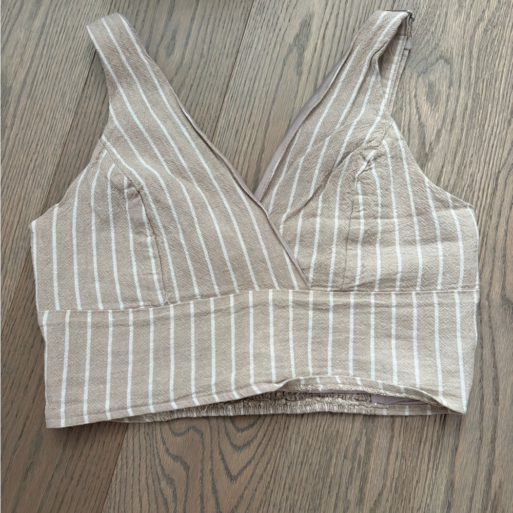Revamped Cream Sleeveless Bustier Crop Top